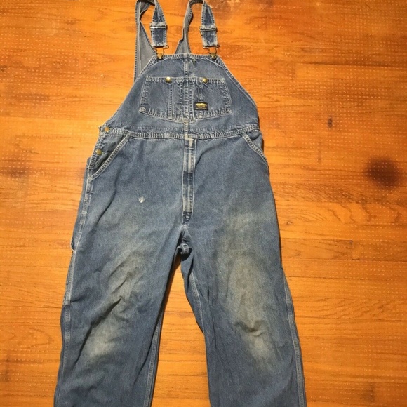 Baby Toddler Vintage Oshkosh Vestbak Denim Crisscross Style Flower Embroidered Overalls 24m Made In USA